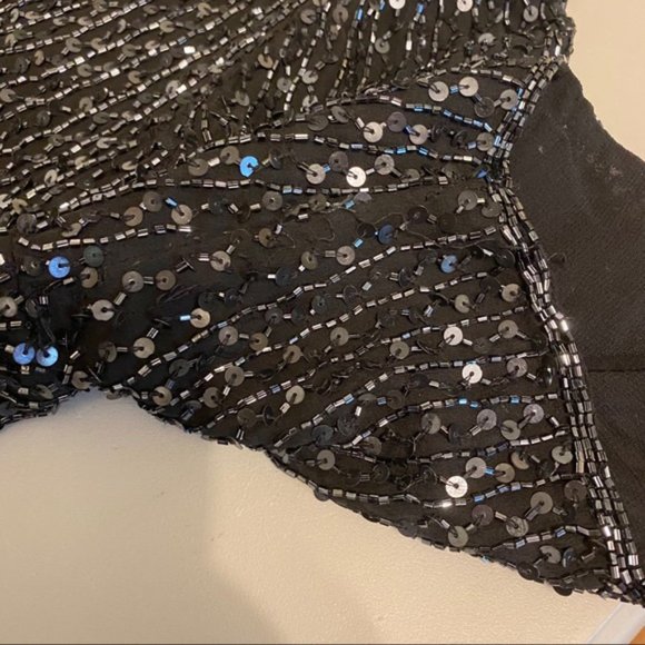 Vintage 1970’s Frank Usher Sequin 100% Silk blouse size large - Picture 11 of 16